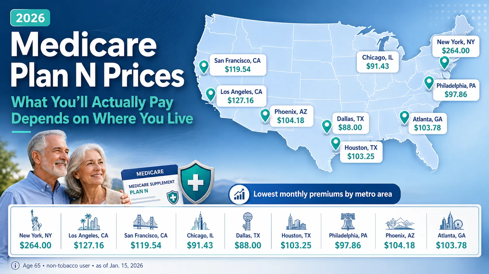 2026 Medicare Plan N Prices in Arizona Compared to Other States